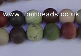 CNI362 15.5 inches 8mm round matte imperial jasper beads wholesale