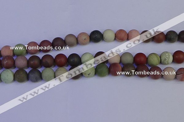 CNI365 15.5 inches 14mm round matte imperial jasper beads wholesale