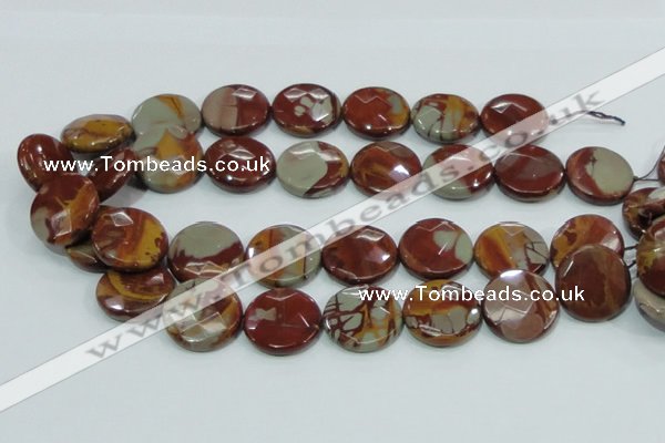 CNJ01 15.5 inches 25mm faceted coin natural noreena jasper beads