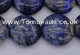 CNL1109 15.5 inches 18mm flat round lapis lazuli gemstone beads