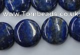 CNL734 15.5 inches 18mm flat round natural lapis lazuli gemstone beads