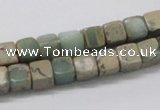 CNS06 16 inches 7*7mm cube natural serpentine jasper beads wholesale