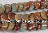 CNS124 15.5 inches 12mm flat round natural serpentine jasper beads