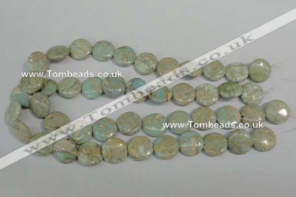 CNS286 15.5 inches 18mm flat round natural serpentine jasper beads