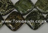 CNS532 15.5 inches 20*20mm diamond natural serpentine jasper beads