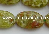 CNS635 15.5 inches 18*25mm oval green dragon serpentine jasper beads