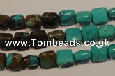 CNT125 15.5 inches 7*7mm faceted square natural turquoise beads