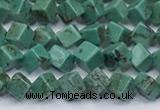 CNT554 15.5 inches 4mm cube turquoise gemstone beads