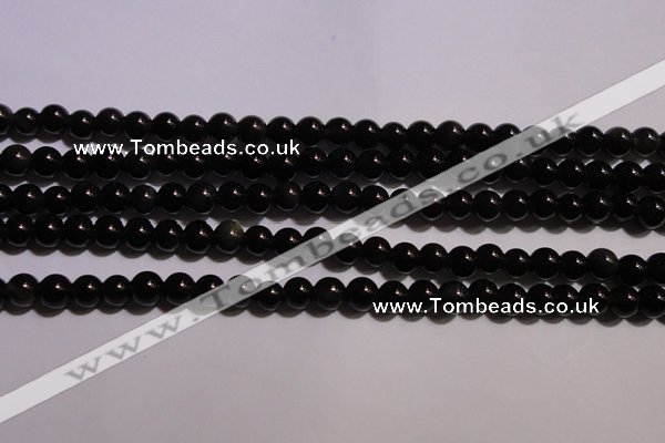 COB21 15.5 inches 4mm round black obsidian beads wholesale