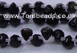 COB275 Top drilled 7*7mm faceted teardrop golden obsidian beads