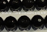COB456 15.5 inches 16mm faceted round black obsidian beads