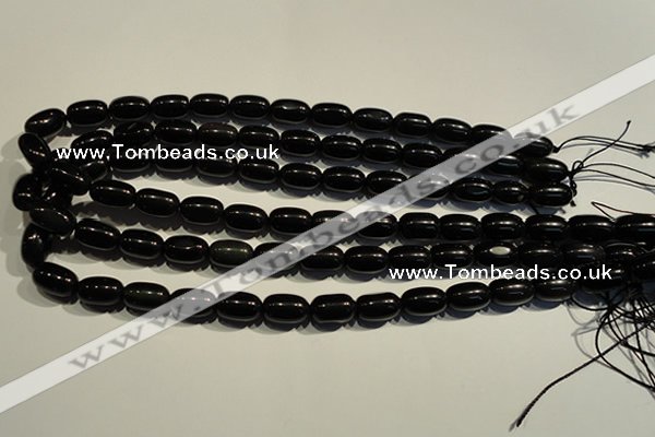 COB461 15.5 inches 8*12mm drum black obsidian beads wholesale