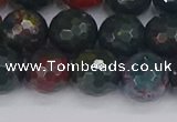 COJ313 15.5 inches 10mm faceted round Indian bloodstone beads