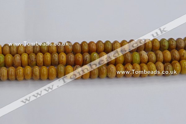 COJ613 15.5 inches 6*10mm rondelle orpiment jasper beads