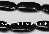 CON36 15.5 inches 10*30mm oval black onyx gemstone beads