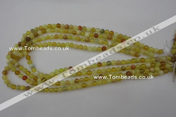 COP1200 15.5 inches 4mm round yellow opal gemstone beads
