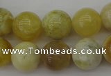 COP1205 15.5 inches 14mm round yellow opal gemstone beads
