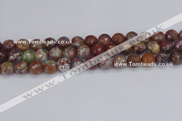COP1397 15.5 inches 12mm faceted round African green opal beads