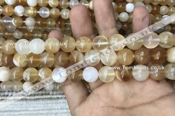 COP1459 15.5 inches 12mm round yellow opal gemstone beads