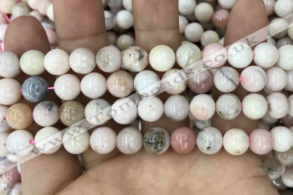 COP1542 15.5 inches 8mm round AB-color natural pink opal beads
