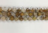 COP1678 15.5 inches 12mm faceted nuggets yellow opal gemstone beads