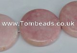 COP168 15.5 inches 30mm flat round pink opal gemstone beads