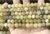 COP1767 15.5 inches 8mm round matte yellow opal beads wholesale