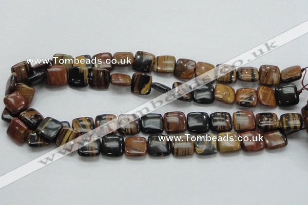 COP244 15.5 inches 14*14mm square natural brown opal gemstone beads