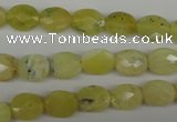 COP342 15.5 inches 8*10mm faceted oval yellow opal gemstone beads