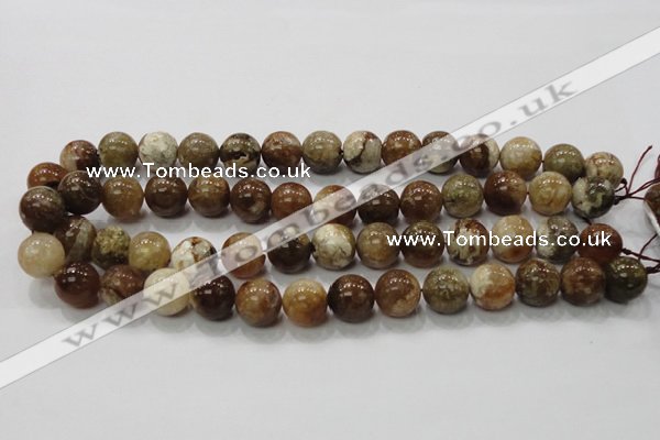 COP504 15.5 inches 14mm round natural red opal gemstone beads
