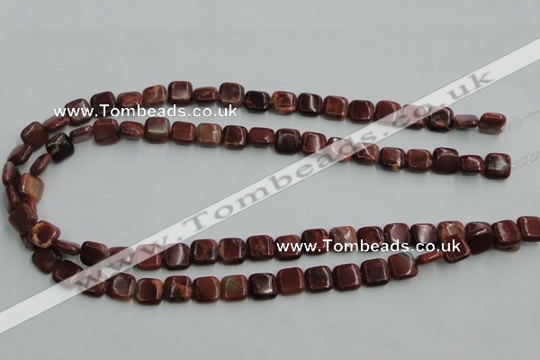 COP525 15.5 inches 10*10mm square red opal gemstone beads wholesale