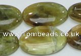COP555 15.5 inches 20*30mm oval yellow & green natural opal beads