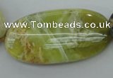 COP599 15.5 inches 25*50mm oval natural yellow & green opal beads