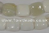 COP910 15.5 inches 14*14mm square natural white opal gemstone beads