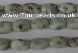 COV53 15.5 inches 8*12mm oval sesame jasper beads wholesale