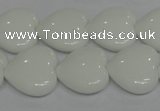 CPB105 15.5 inches 18*18mm heart white porcelain beads wholesale