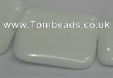 CPB125 15.5 inches 30*40mm rectangle white porcelain beads wholesale