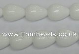 CPB23 15.5 inches 12*16mm teardrop white porcelain beads wholesale