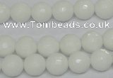 CPB34 15.5 inches 10mm faceted round white porcelain beads wholesale