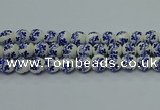 CPB514 15.5 inches 12mm round Painted porcelain beads