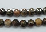 CPJ153 15.5 inches 8mm round picasso jasper gemstone beads