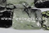 CPJ235 15.5 inches 25*30mm rectangle green picasso jasper beads
