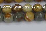 CPJ542 15.5 inches 8mm faceted round wildhorse picture jasper beads