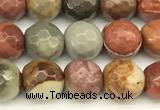 CPJ695 15 inches 6mm faceted round American picture jasper beads