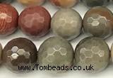 CPJ696 15 inches 8mm faceted round American picture jasper beads
