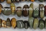 CPJ95 15.5 inches 6*14mm nuggets picasso jasper gemstone beads