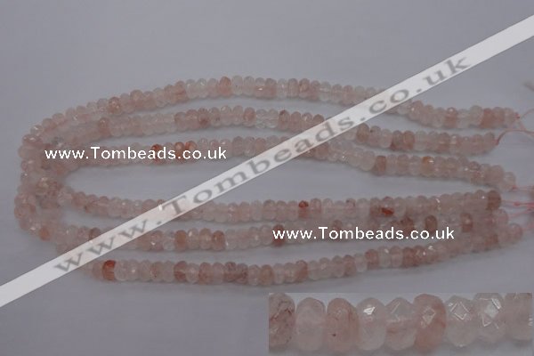 CPQ211 15.5 inches 5*8mm faceted rondelle natural pink quartz beads