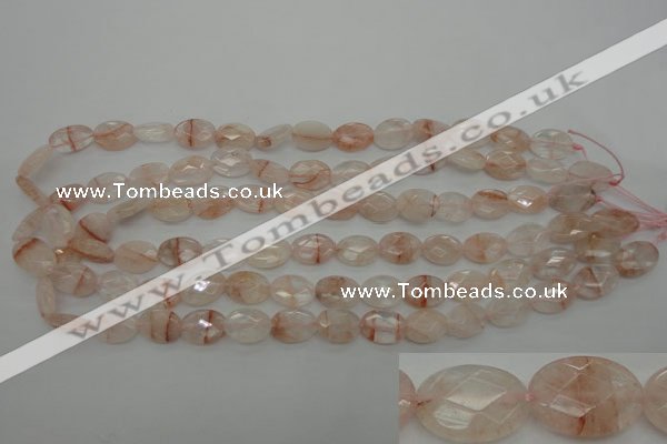 CPQ218 15.5 inches 10*14mm faceted oval natural pink quartz beads
