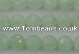 CPR114 15.5 inches 12mm faceted round natural prehnite beads wholesale