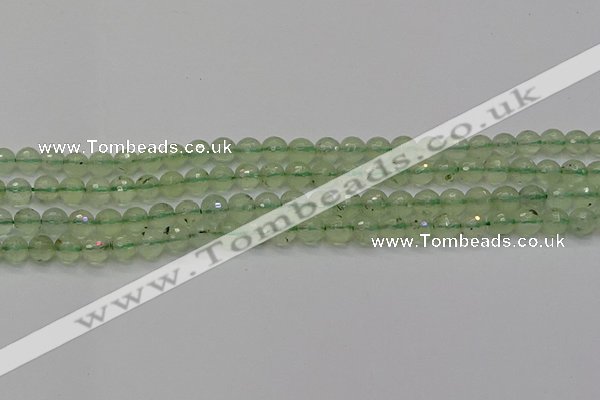 CPR333 15.5 inches 6mm faceted round natural prehnite beads